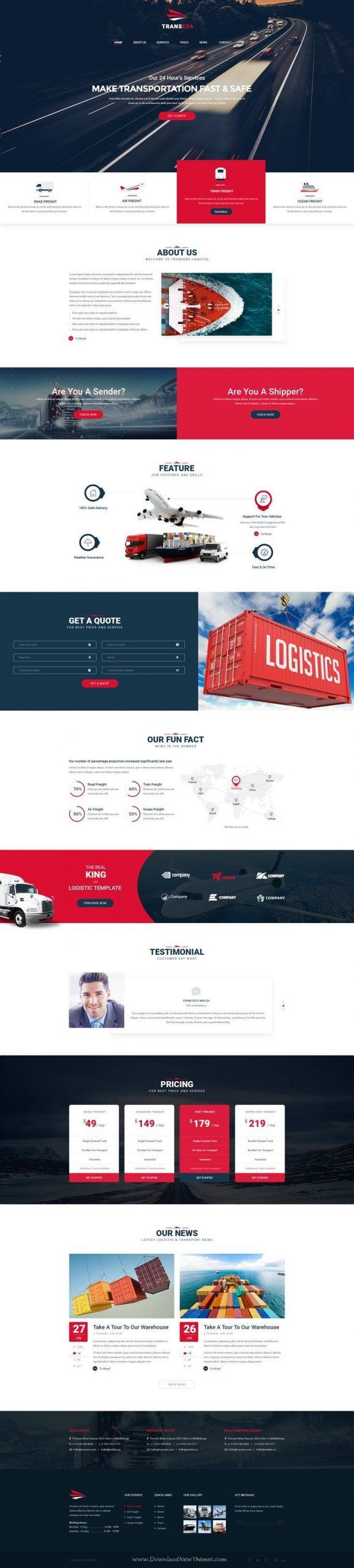 Transera is a clean and modern PSD Template for Transportation and Logistics…: