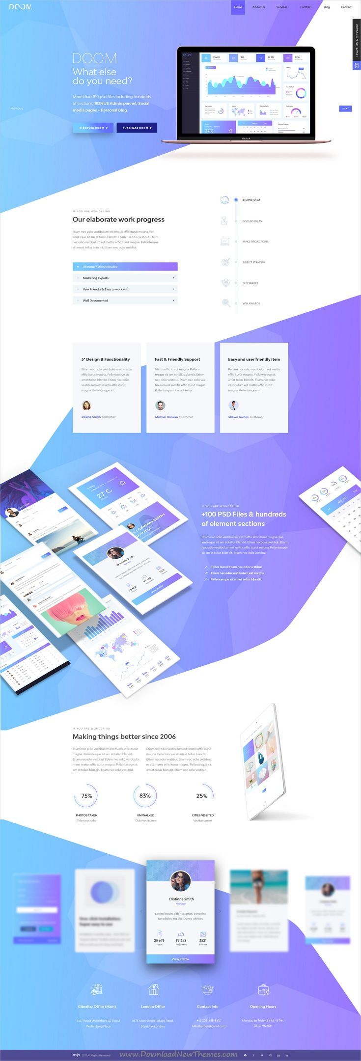 Doom is massive all in one PSD pack template for stunning #app #landingpage webs...