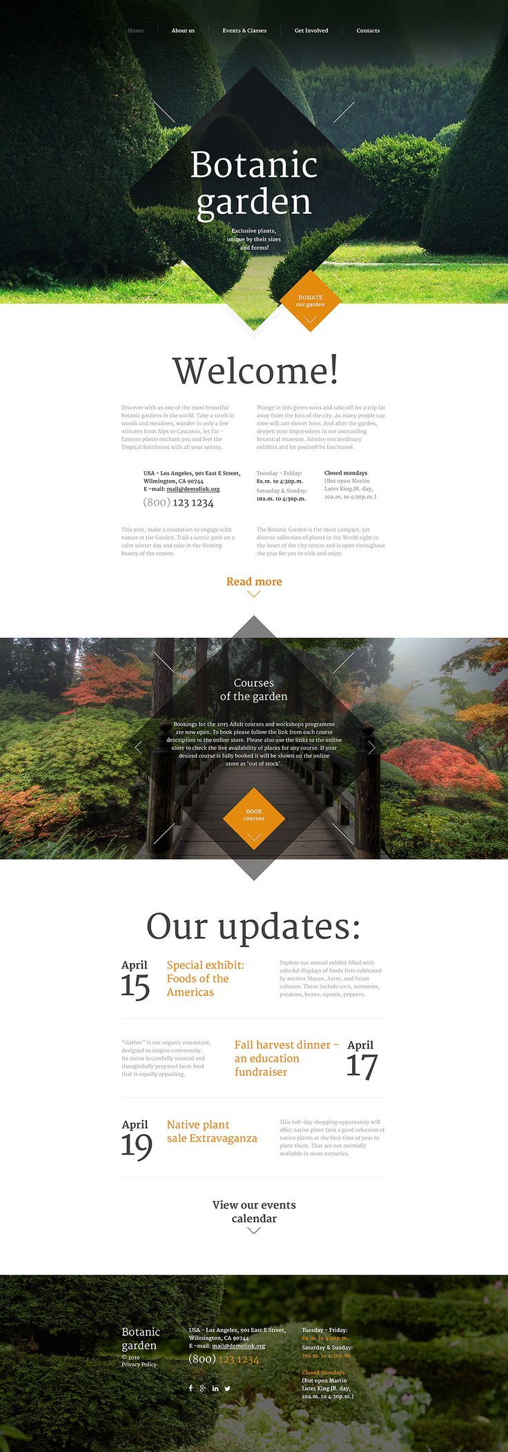 Botanic Garden Website Template