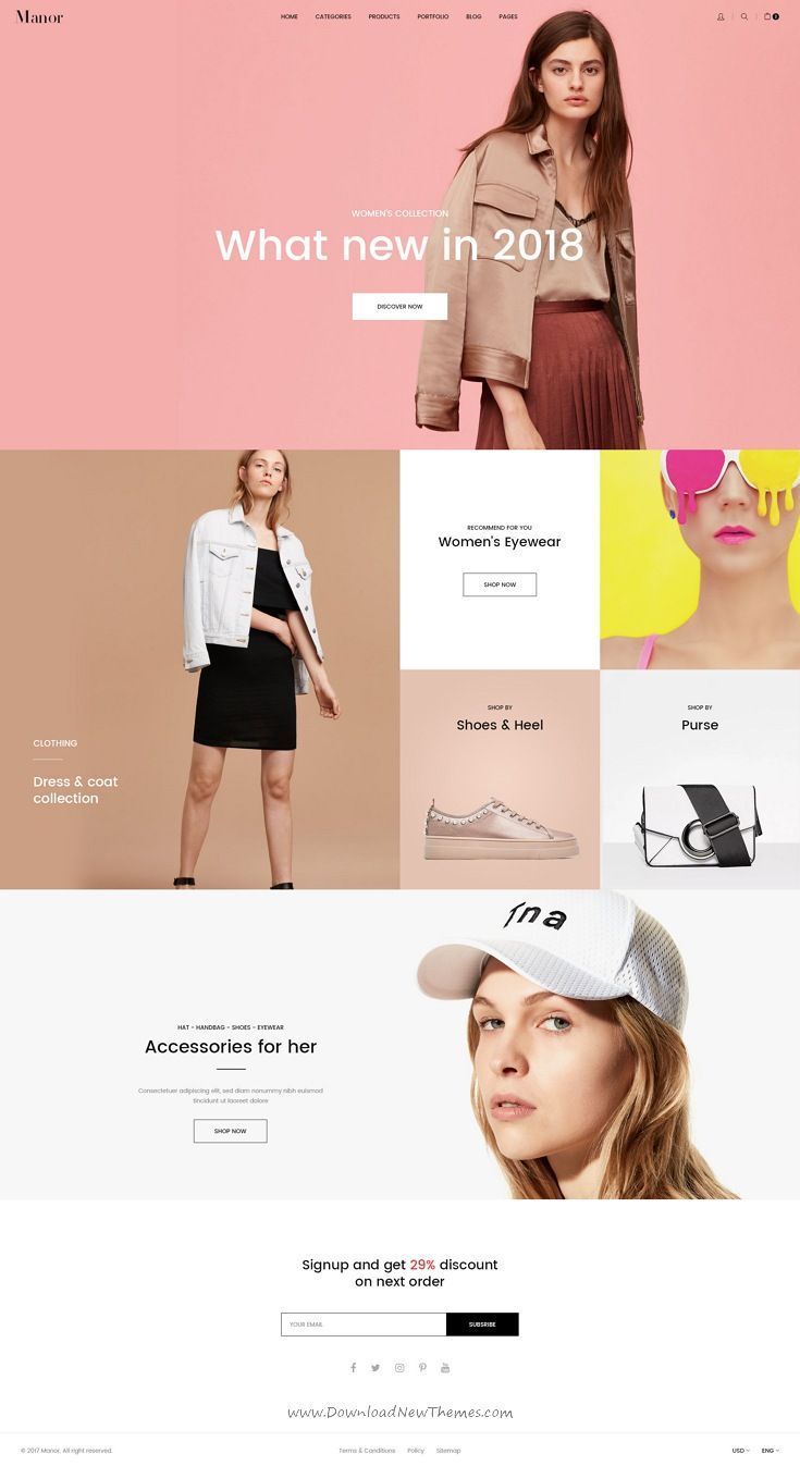 Manor is clean and modern design PSD template for stunning #fashion #store eComm...