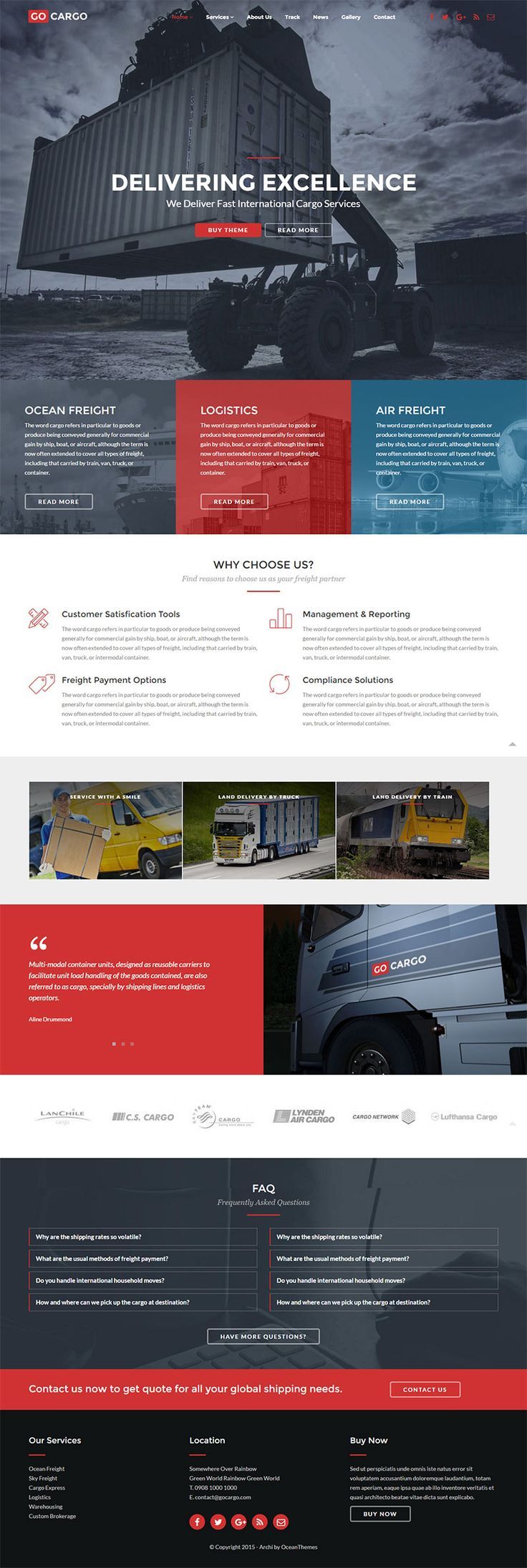 Freight, Logistics & Transportation WordPress Theme. Download : themeforest.net/...