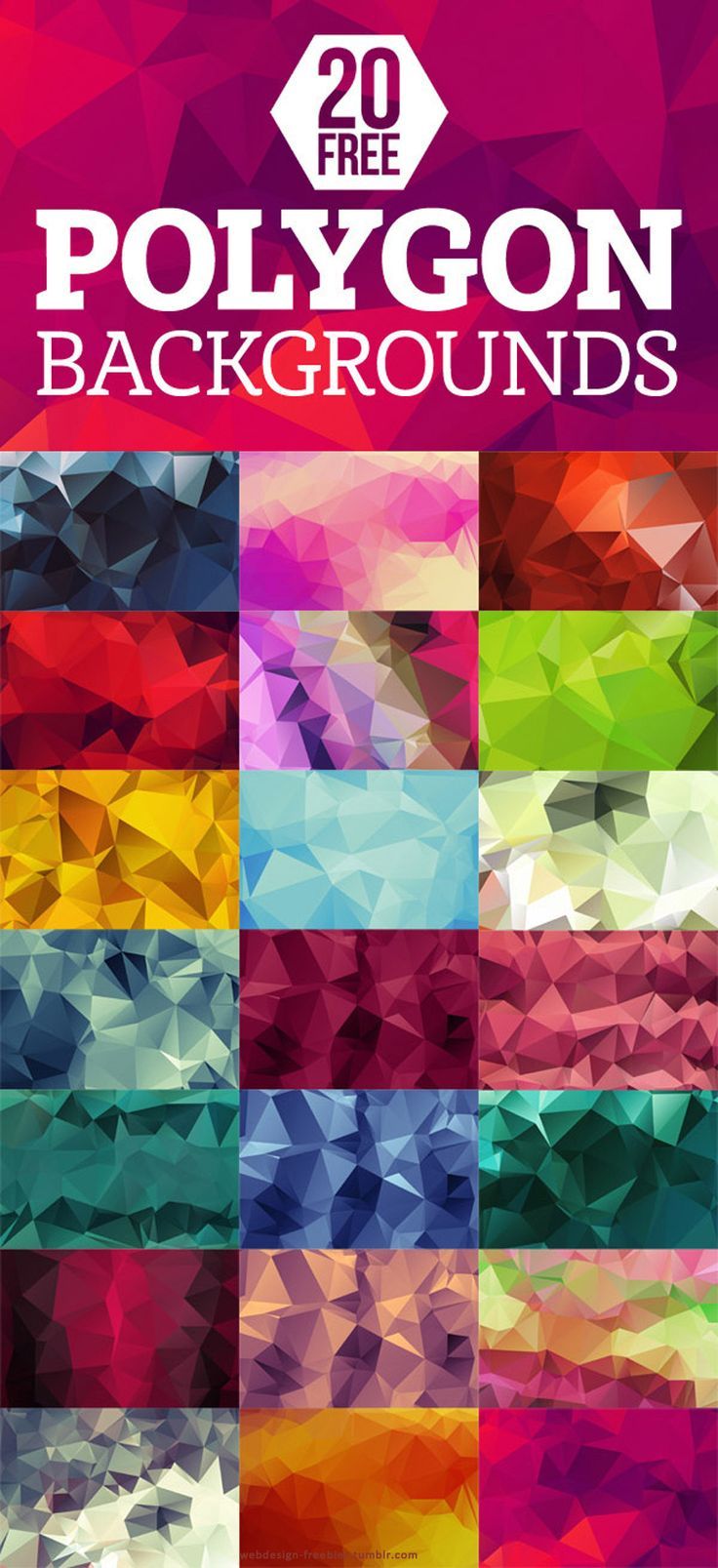20 Free Geometric Polygon Backgrounds